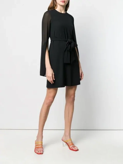 Shop Blanca Cape Mini Dress In Black