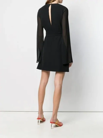 Shop Blanca Cape Mini Dress In Black