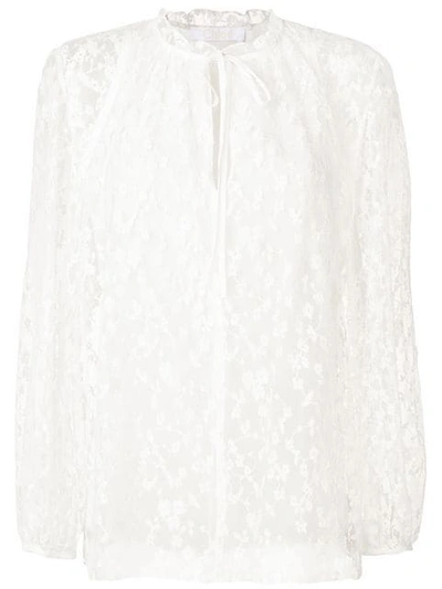 Shop Chloé Floral Lace Blouse In White