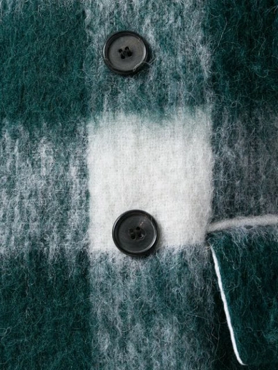 Shop Calvin Klein 205w39nyc Checked Midi Vest Coat In Green