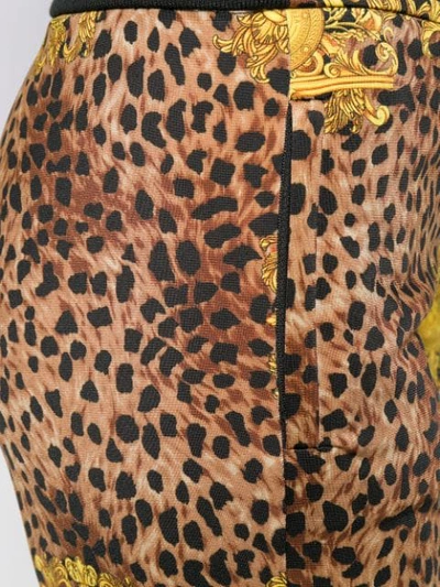 Shop Versace Jeans Couture Leopard-print Sweatpants In Black