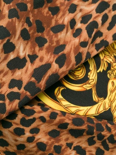 Shop Versace Jeans Couture Leopard-print Sweatpants In Black