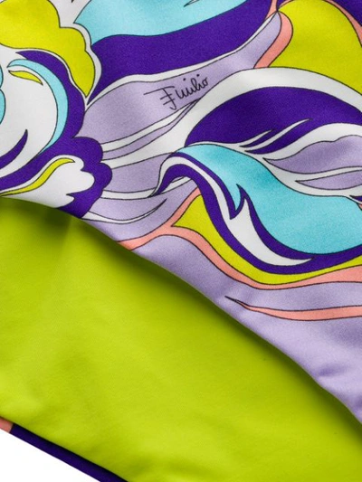 Shop Emilio Pucci Rivera Print Tie Front Bikini In 067 Viola/lime