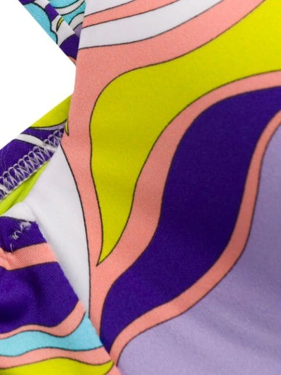 Shop Emilio Pucci Rivera Print Tie Front Bikini In 067 Viola/lime