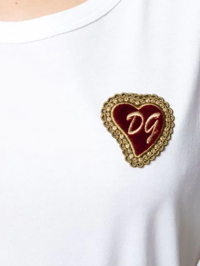 Shop Dolce & Gabbana Applique Tank Top In White