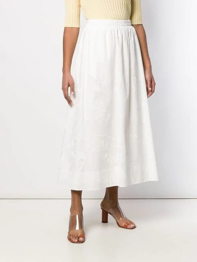 Shop Agnona Elastic Waistband Skirt In White