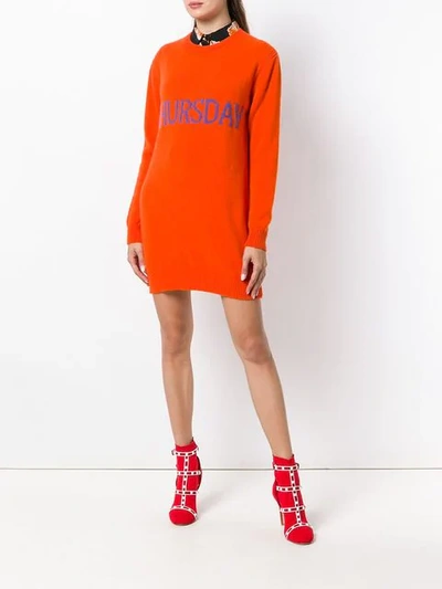 Shop Alberta Ferretti Thursday Sweater Dress In Orange