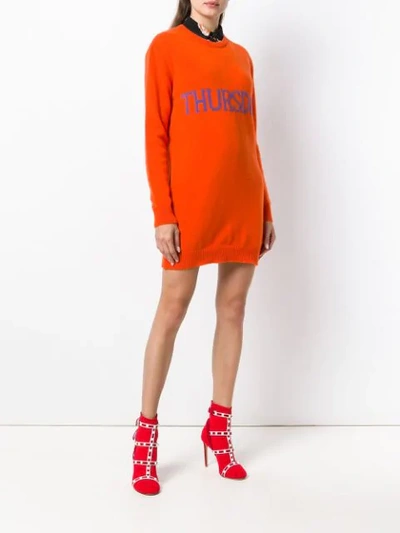 Shop Alberta Ferretti Thursday Sweater Dress In Orange