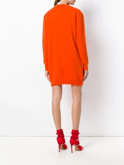 Shop Alberta Ferretti Thursday Sweater Dress In Orange