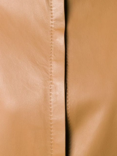 Shop Agnona Leather Shirt Jacket - Brown