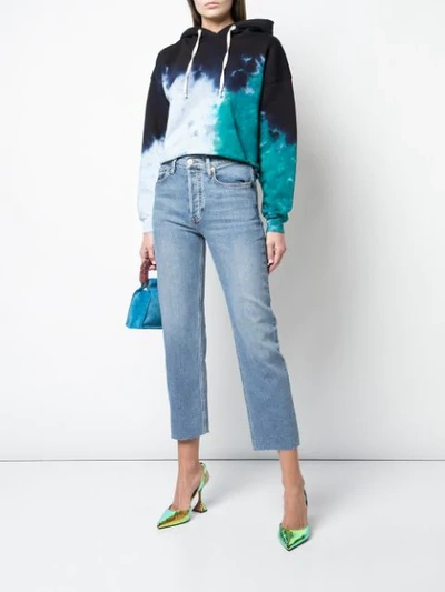 Shop Re/done High Rise Pipe Jeans In Blue