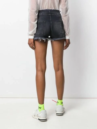 Ben Taverniti Unravel Project Unravel Black Denim Full Zip Shorts In Black