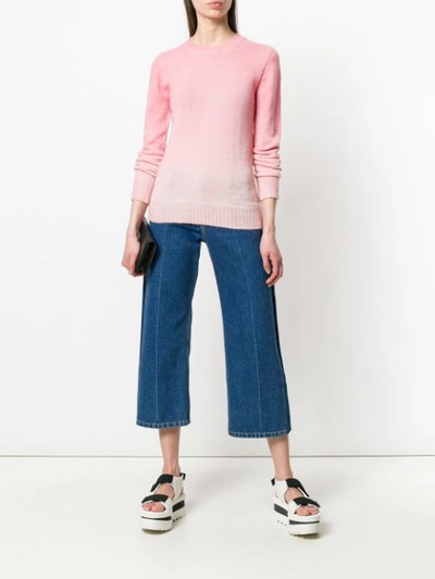 Shop Agnona Ombre Fitted Sweater In Pink