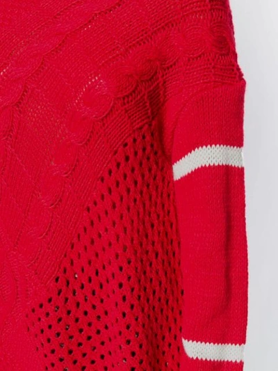 Shop Preen Line Serenity Flared Sweater  In Red + Ivory