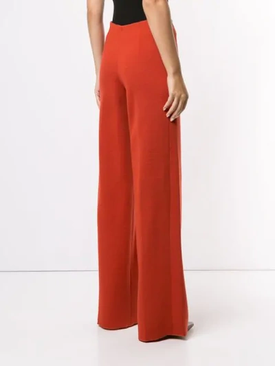 Pre-owned Hermes  High-waisted Wide Leg Trousers In Orange