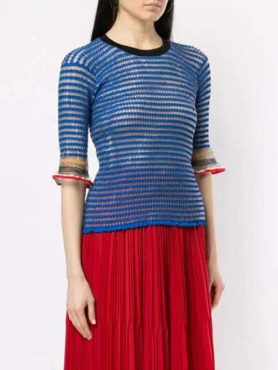 Shop Enföld Striped Knit Top In Grey