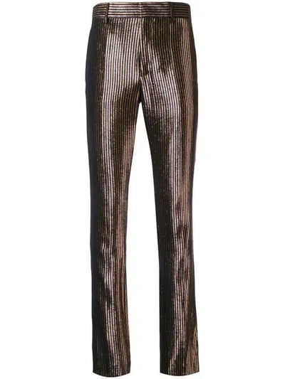 Shop Haider Ackermann Striped Trousers In Black