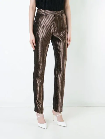 Shop Haider Ackermann Striped Trousers In Black