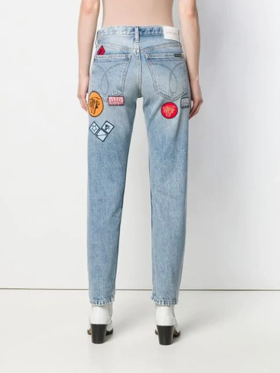 Shop Calvin Klein Multi-patches Boyfriend Jeans - Blue