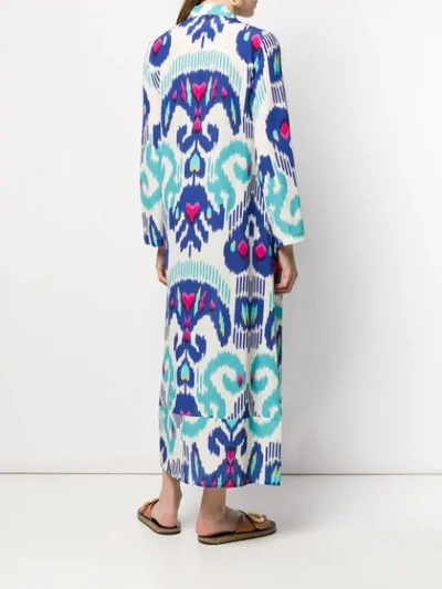 Shop Anjuna Long Printed Shirt Dress In Blue