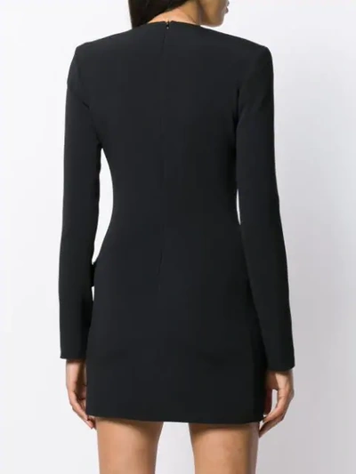 Shop David Koma Embellished Pocket Dress In Black