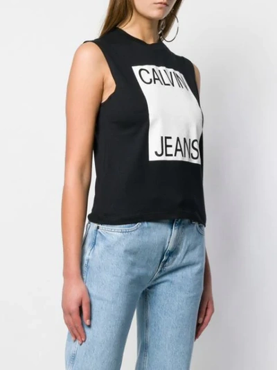 Shop Calvin Klein Jeans Est.1978 Calvin Klein Jeans Box Logo Tank Top - Black