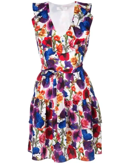 Shop Borgo De Nor Floral Ruffle Flare Dress - Multicolour