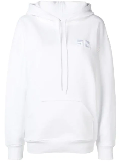Shop Courrèges Oversized Logo Hoodie In White