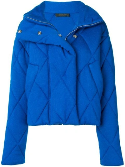 Shop Cedric Charlier Quilted Oversized Jacket In Blue