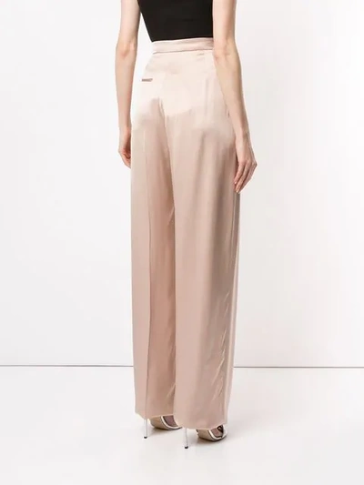 Shop Rochas Wide Leg Trousers In Brown