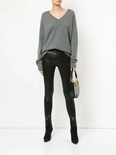 Shop Rag & Bone Skinny Leather Trousers In Black