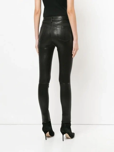 Shop Rag & Bone Skinny Leather Trousers In Black