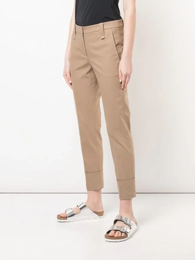 Shop Brunello Cucinelli Straight Leg Trousers In Neutrals