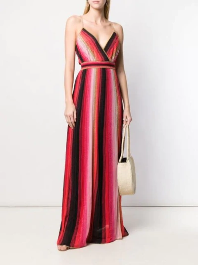 Shop M Missoni Striped Maxi Dress In Red