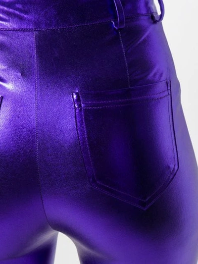 ATTICO METALLIC SLIM TROUSERS - 紫色