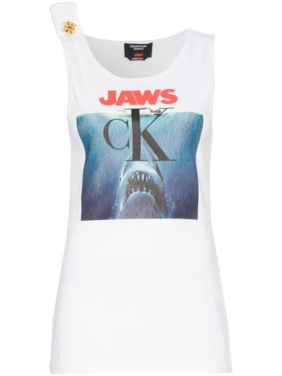 Shop Calvin Klein 205w39nyc Jaws Logo Cotton Vest Top In White