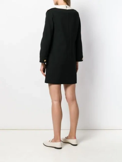 Shop Gucci Button Detailed Shift Dress In Black