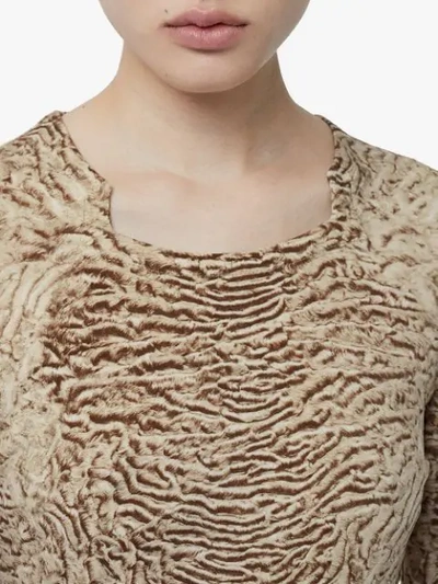 Shop Burberry Astrakhan Print Stretch Jersey Top In Pale Taupe