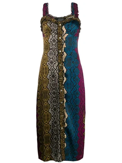 Shop Andamane Snakeskin Printed Day Dress In Brown