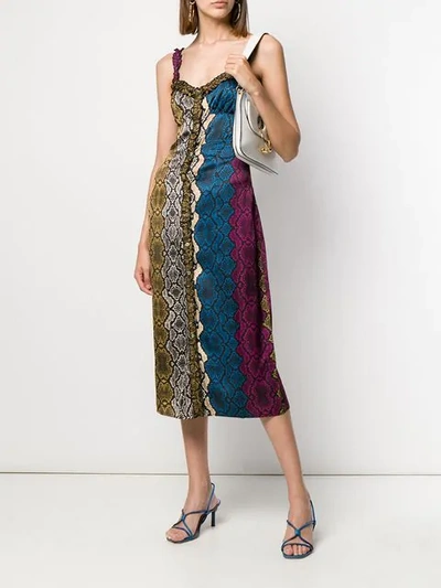 Shop Andamane Snakeskin Printed Day Dress In Brown