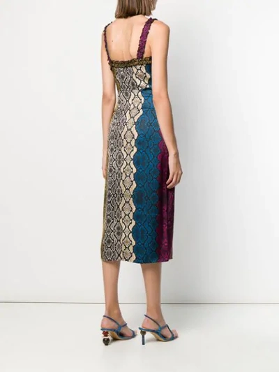 Shop Andamane Snakeskin Printed Day Dress In Brown