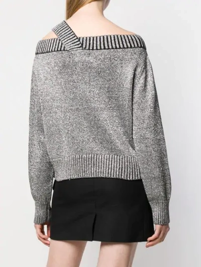 Shop Rta Off Shoulder Jumper In Grey