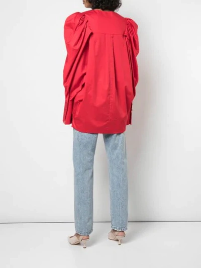 Shop Khaite Ruched Detail Blouse - Rot In Red