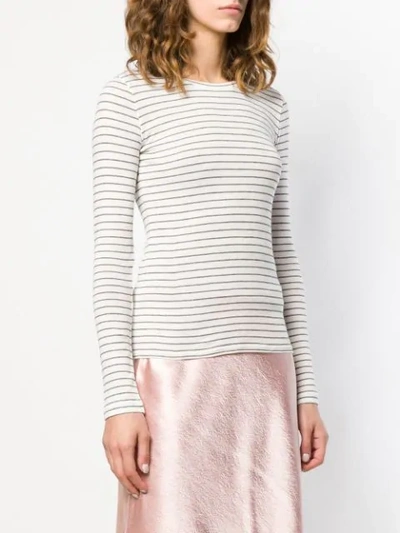 Shop Vince Striped Jersey Top In White