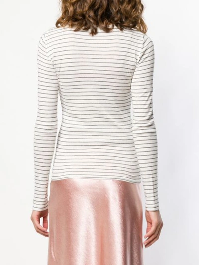 Shop Vince Striped Jersey Top In White