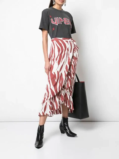 Shop Anine Bing Lucky Wrap Skirt In Red