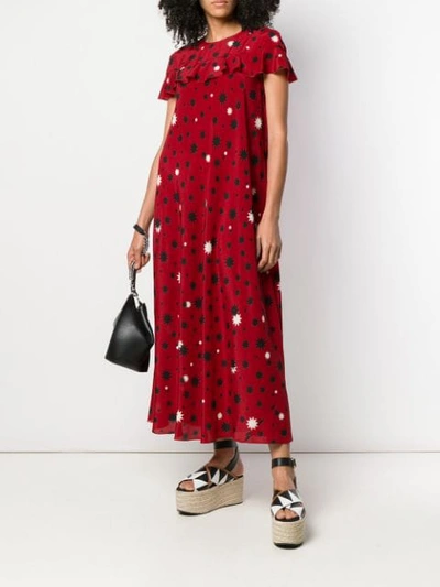 Shop Red Valentino Star Print Maxi Dress In Red