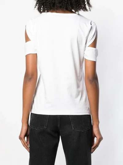 Shop Helmut Lang Bondage Sleeve T-shirt In White