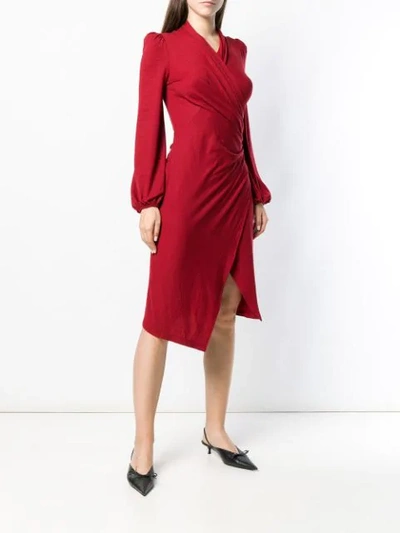 Shop Plein Sud Wrap Knitted Dress In Red
