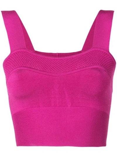 Shop Fleur Du Mal Knitted Bra Top In Pink